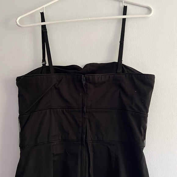 Black Strapless Dress with Silky Green Belt size 8 - Picture 3 of 6